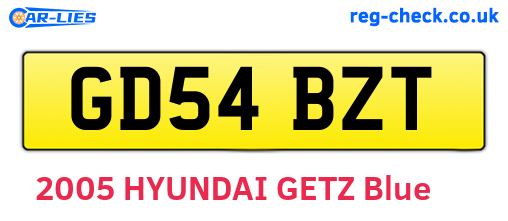 GD54BZT are the vehicle registration plates.