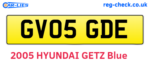 GV05GDE are the vehicle registration plates.