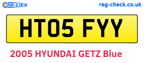 HT05FYY are the vehicle registration plates.