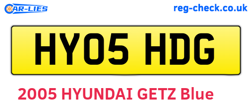 HY05HDG are the vehicle registration plates.