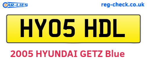 HY05HDL are the vehicle registration plates.
