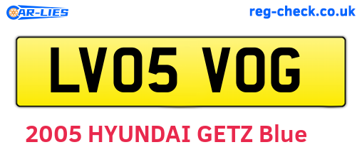 LV05VOG are the vehicle registration plates.