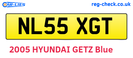 NL55XGT are the vehicle registration plates.