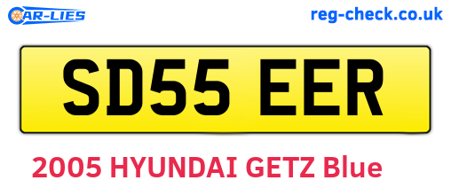 SD55EER are the vehicle registration plates.