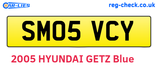 SM05VCY are the vehicle registration plates.