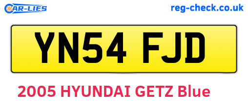 YN54FJD are the vehicle registration plates.