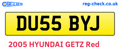 DU55BYJ are the vehicle registration plates.