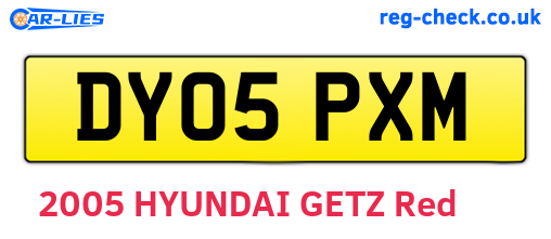 DY05PXM are the vehicle registration plates.