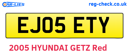 EJ05ETY are the vehicle registration plates.