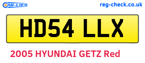 HD54LLX are the vehicle registration plates.