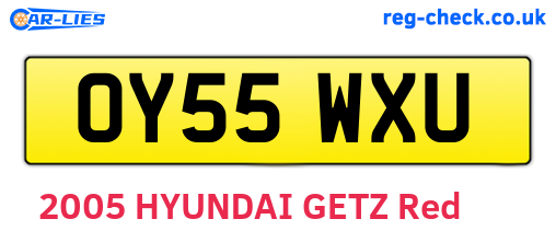 OY55WXU are the vehicle registration plates.