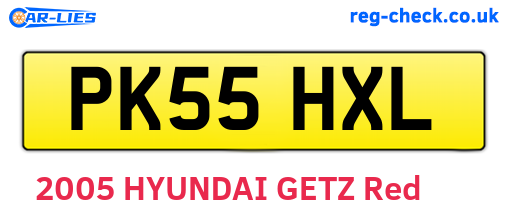 PK55HXL are the vehicle registration plates.