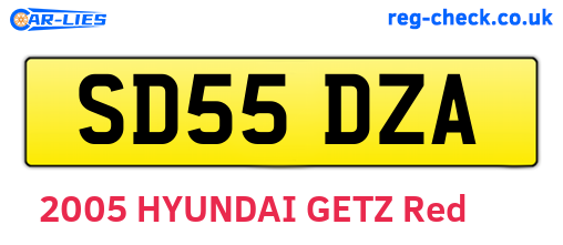 SD55DZA are the vehicle registration plates.