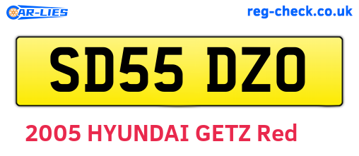 SD55DZO are the vehicle registration plates.