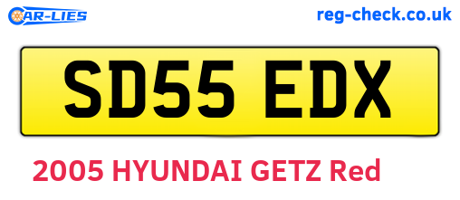 SD55EDX are the vehicle registration plates.