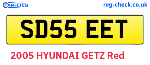 SD55EET are the vehicle registration plates.