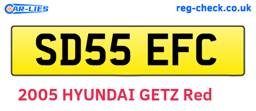SD55EFC are the vehicle registration plates.