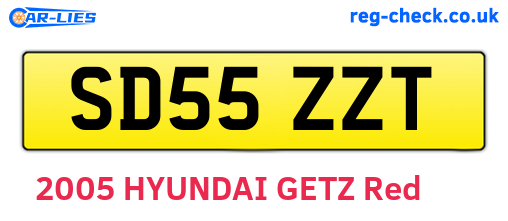 SD55ZZT are the vehicle registration plates.