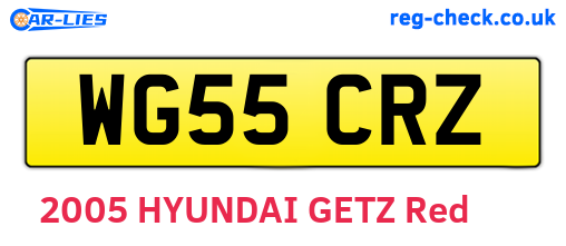 WG55CRZ are the vehicle registration plates.
