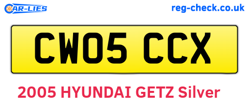 CW05CCX are the vehicle registration plates.