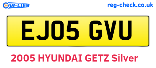 EJ05GVU are the vehicle registration plates.