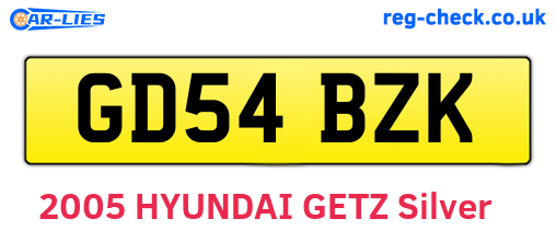 GD54BZK are the vehicle registration plates.
