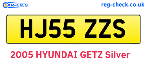 HJ55ZZS are the vehicle registration plates.