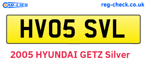 HV05SVL are the vehicle registration plates.