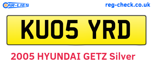 KU05YRD are the vehicle registration plates.
