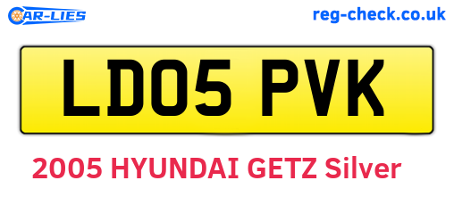 LD05PVK are the vehicle registration plates.