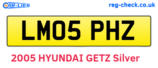 LM05PHZ are the vehicle registration plates.