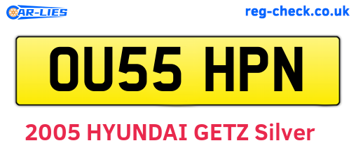 OU55HPN are the vehicle registration plates.