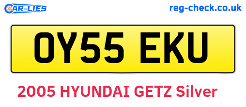 OY55EKU are the vehicle registration plates.