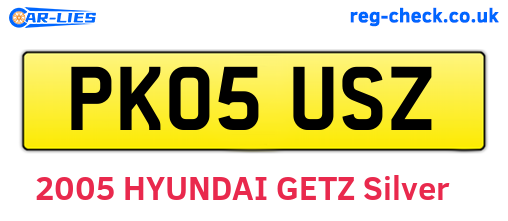 PK05USZ are the vehicle registration plates.