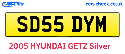 SD55DYM are the vehicle registration plates.