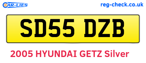 SD55DZB are the vehicle registration plates.