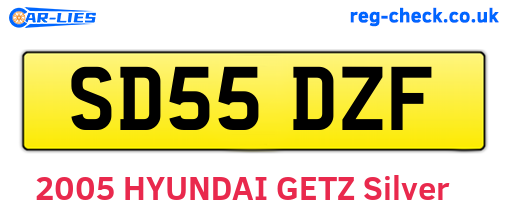 SD55DZF are the vehicle registration plates.