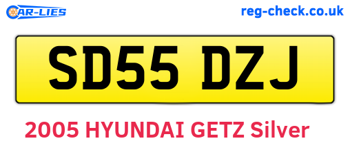 SD55DZJ are the vehicle registration plates.