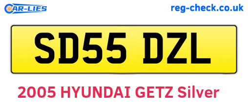 SD55DZL are the vehicle registration plates.