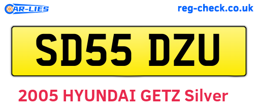 SD55DZU are the vehicle registration plates.