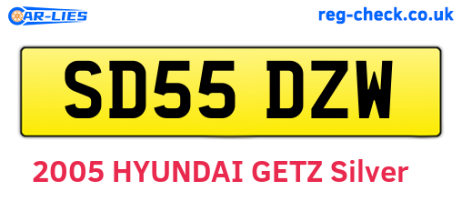 SD55DZW are the vehicle registration plates.