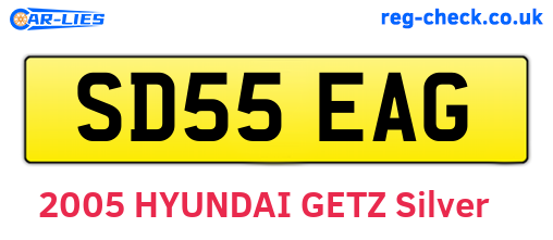 SD55EAG are the vehicle registration plates.