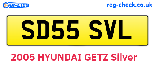 SD55SVL are the vehicle registration plates.
