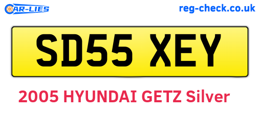 SD55XEY are the vehicle registration plates.