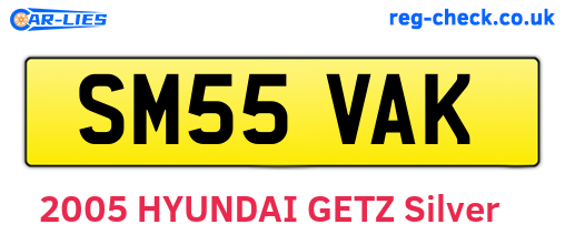 SM55VAK are the vehicle registration plates.