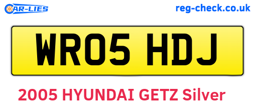WR05HDJ are the vehicle registration plates.