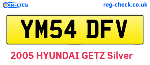 YM54DFV are the vehicle registration plates.