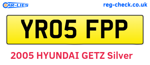 YR05FPP are the vehicle registration plates.