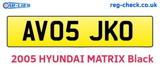 AV05JKO are the vehicle registration plates.