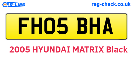 FH05BHA are the vehicle registration plates.